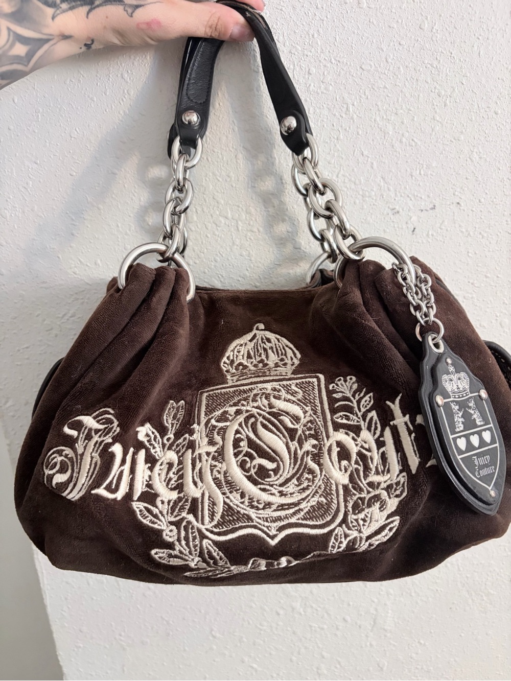 Vintage Y2K Juicy Couture Chocolate Brown Velour hobo Bag